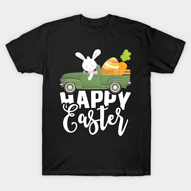 Happy Easter Vintage Truck Bunny T-Shirt by teevisionshop